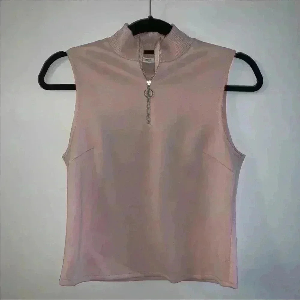 Zara pink scuba top women Small